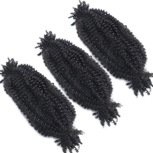 ARUKIHAIR Human Hair Springy Twist Hair Extensions 100% Human Hair Springy Afro Twist Hair Extensions Natural Color 20 Inch 100g