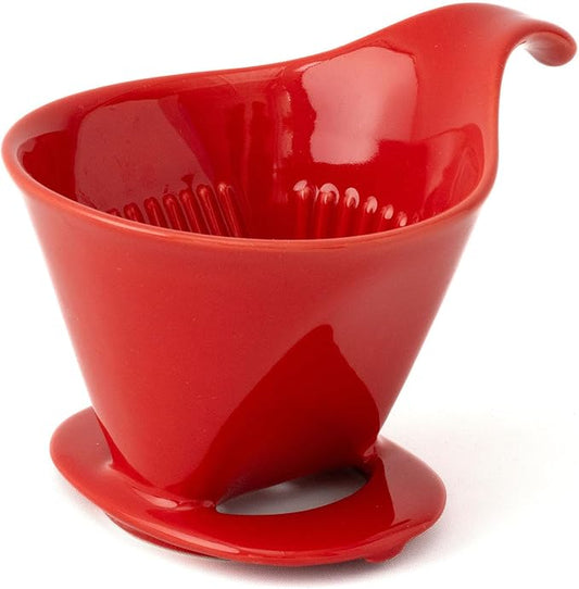 Zero Japan - Bee House Pour Over Coffee Dripper - Lead-Free & Cadmium-Free Ceramic Coffee Maker with Elegant Peek Hole, Drip Cone Brewer Coffee Gifts, Brewing Accessories - Tomato, Standar Size