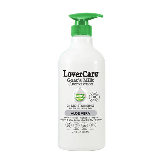 Lovercare Goat Milk Body Lotion for Dry Skin Aloe Vera 27.05 oz (800ml) - Single…
