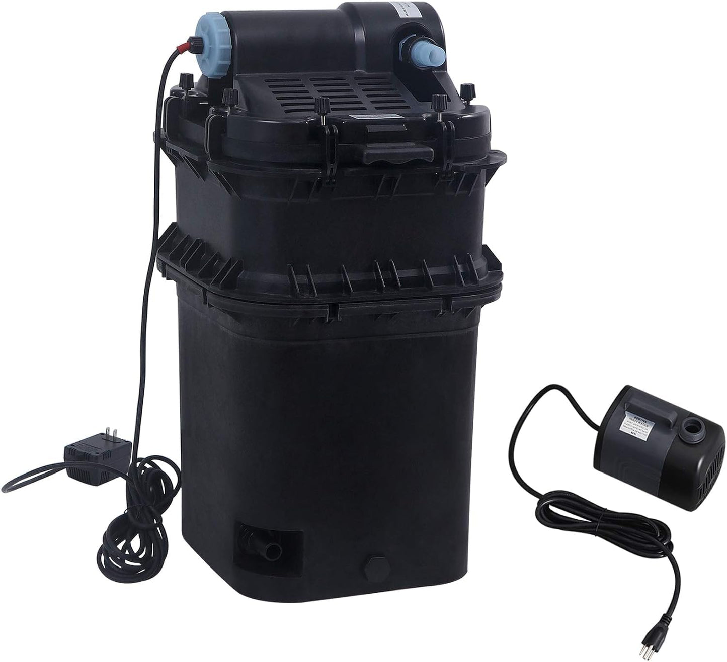 Aquadock Koi Pressure Biofilter Pond Garden Filter with Pump, Fit Up to 4800 Gallons, Model 985P