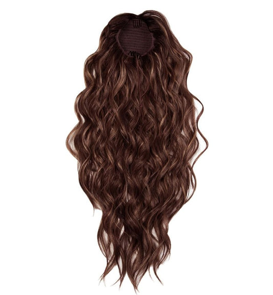 Kim Kimble 26" Trending Waves Pony Hairpiece, Trendy Modern Wavy Ponytail With Built in Claw clip by Hairuwear, MC30/130SS Cherry Cola