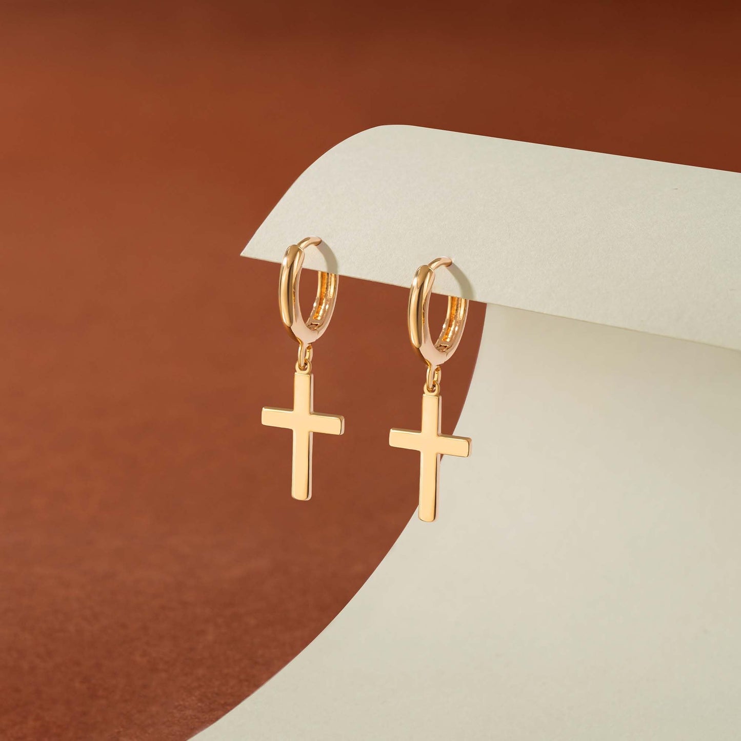Gold Dangle Drop Hoop Earrings for Women Men Gold Plated Dainty Earrings Hypoallergenic Star Cross Huggie Hoops Jewelry for Everyday Wear