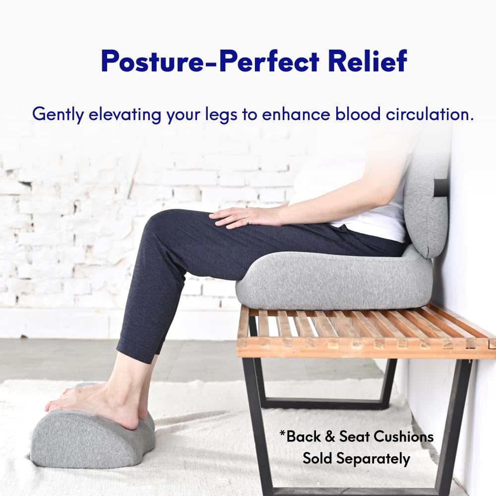 C CUSHION LAB Foot Rest for Under Desk at Work - Adjustable Memory Foam Foot Rest for Office Chair & Gaming Chair - Ergonomic Design for Back & Hip Pain Relief - Wellness Green