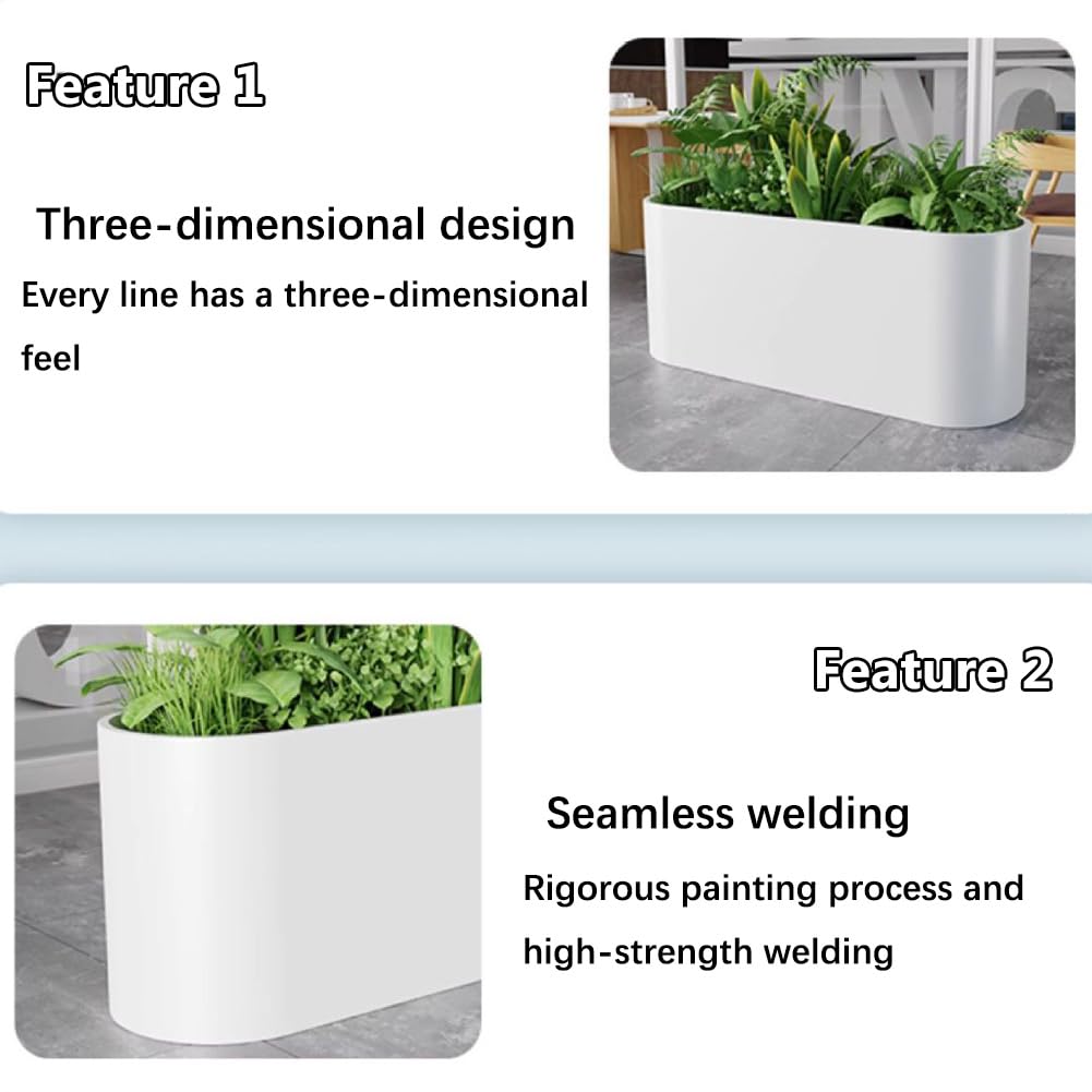Sions Large Metal Planter, Vintage Oblong Galvanized Metal Flower Box, Weatherproof Raised Bed Vegetable Planter,100cm*30cm*70cm