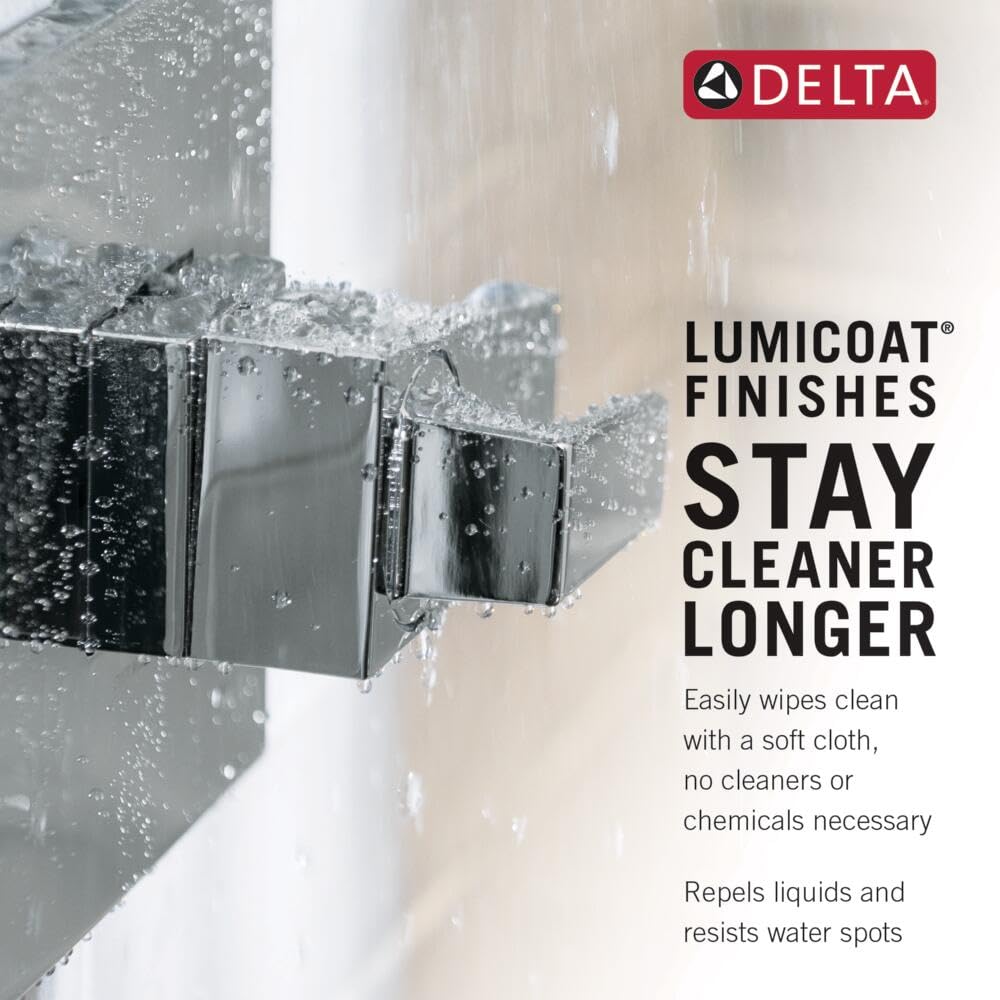 Delta Bonacci Single-Function Shower Handle Trim Kit with 3-Way Integrated Diverter, Polished Nickel Shower System Valve with Diverter, Lumicoat Polished Nickel T24845-PN-PR (Valve Not Included)