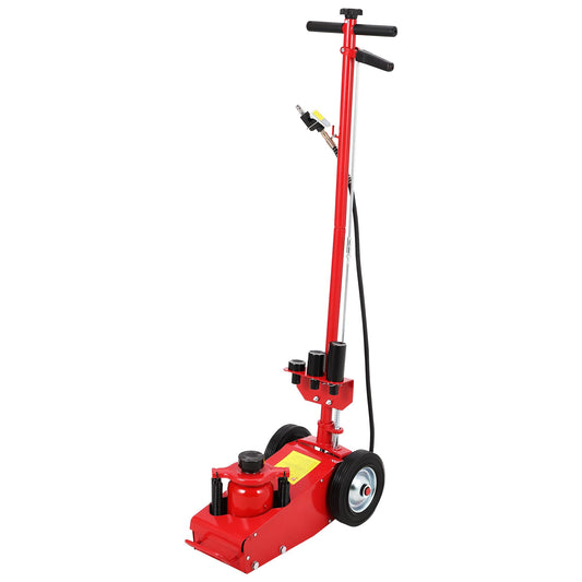 22 T Air Hydraulic Floor Jack for Heavy Duty Trucks & Tractors – Low Profile (9 in-17.7 in), 4 Adapters, 46 in Adjustable Handle – 44,000 LBS Capacity