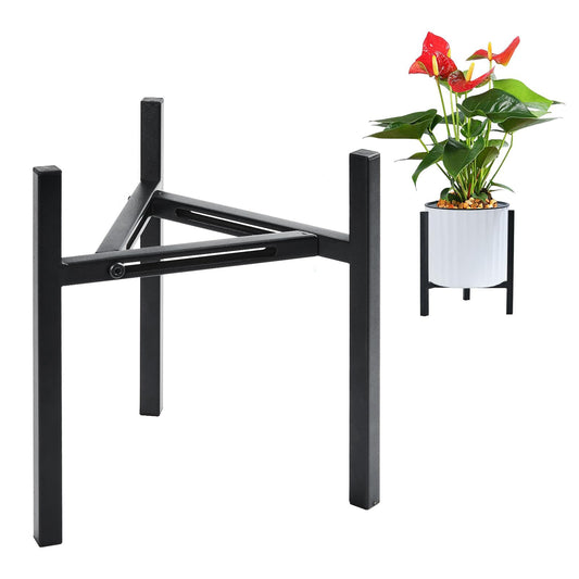 Adjustable Metal Plant Stand Indoor Outdoor , Heavy Duty pot holders with Rust-Proof Design for 8-12 Inch Pots 1 or 2 Pcs Option Black for Home Garden Corner Decor(Pot & Plant Not Included) (2PCS)