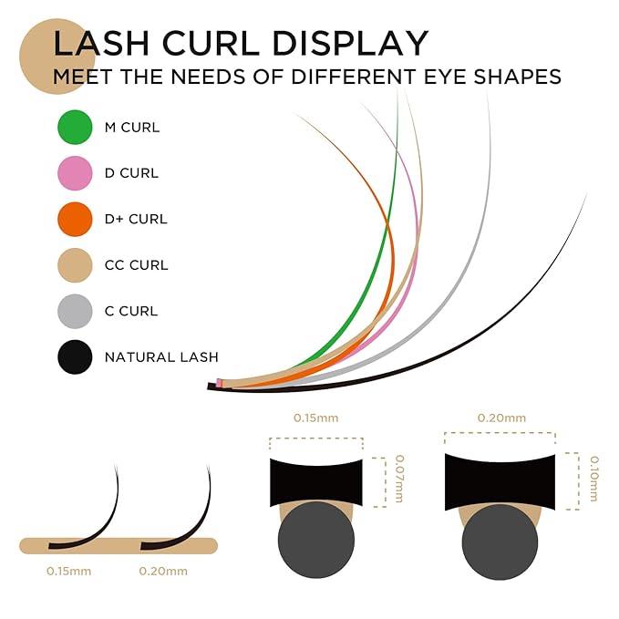 LASHVIEW Eyelash Extensions,Ellipse Flat Eyelash Extensions 0.20mm C Curl 10mm, Black,Individual Lashes,Semi-Permanent Extremely Soft Professional Salon Use