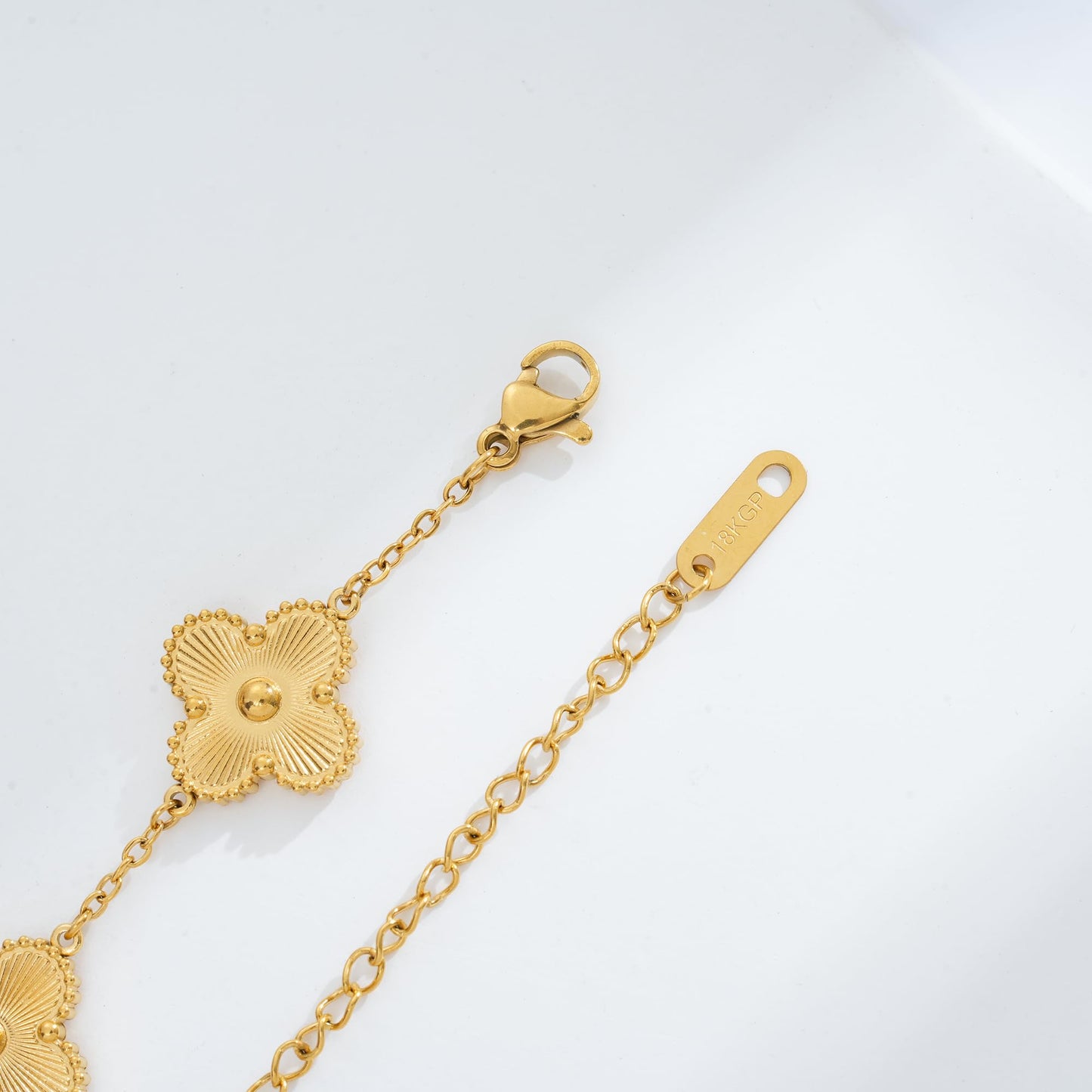 Acicihenn Waterproof Four-Leaf Clover Bracelet,Adjustable Link Double Sided Jewelry, Lovely Fashion Jewelry Gift for Women Gold Bracelet + Red Bracelet