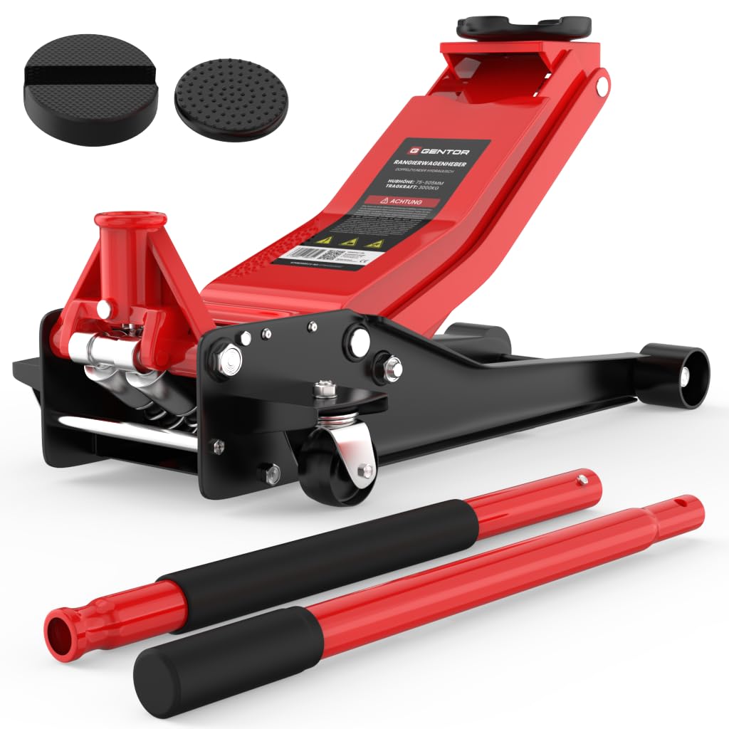 Car Jack 3-ton for car Low Profile Hydraulic Floor-Jack with 2X Rubber Pads for Heavy-Duty Lifting SUV Car