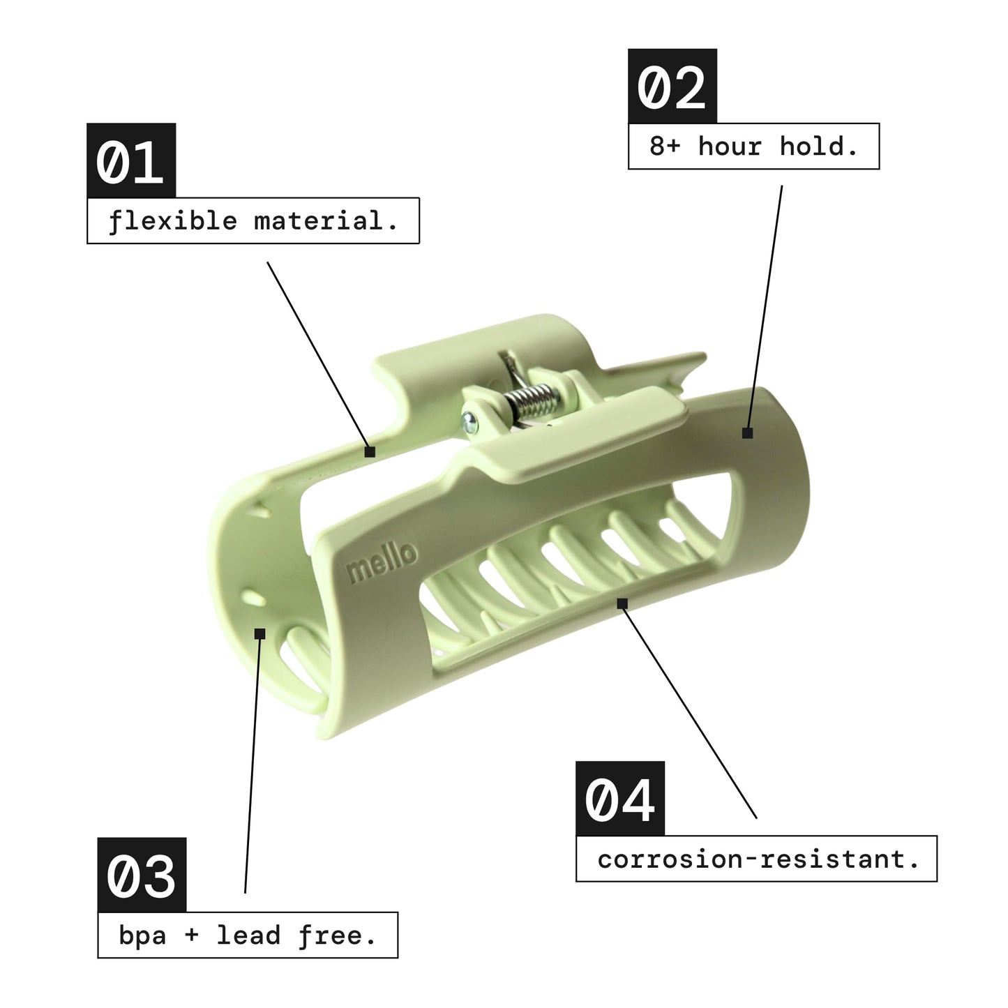 The Original Mello Hair Claw Clip Squishy Claw Clip Made in Korea Patent Pending 30021976 (Blue, Medium)