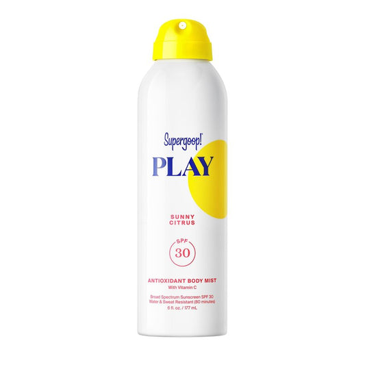Supergoop! PLAY SPF 30 Antioxidant Body Mist w/Vitamin C - 6 fl oz - Broad Spectrum Sunscreen Spray - Great for Active Days - Sunny Citrus