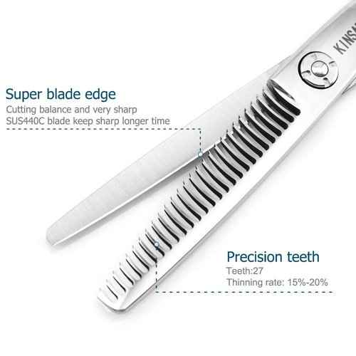 6 Inch Hair Scissors Hair cutting scissors and 5.75 Inch Hair thinning Scissors 440C Kinsaro