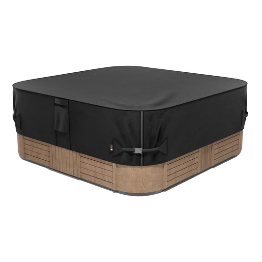 iBirdie Outdoor Waterproof Hot Tub Cover 93 x 93 inch fit 92 x 92 or 91 x 91 or 90 x 90 Square SPA 600D Heavy Duty Weatherproof Protectors Protective Cover Cap