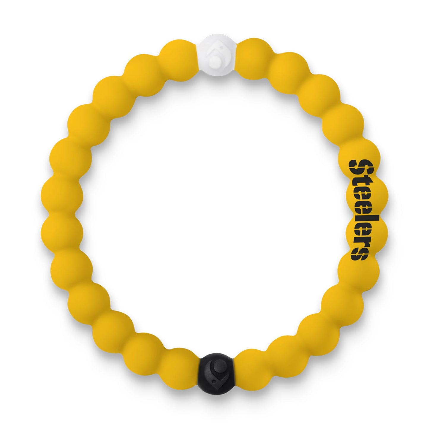 Lokai NFL Football Collection Silicone Beaded Bracelet, Pittsburgh Steelers Classic (Medium) - Beaded Bracelet for Women & Men, Silicone Jewelry Bracelet Slides-On for Comfortable Fit
