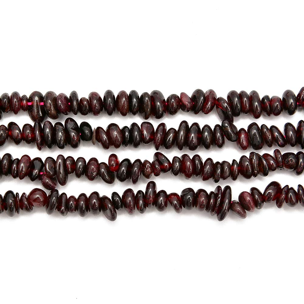 PLTbeads 5-8mm Natral Healing Gemstone Waist Bracelets Necklace Kit Irregular Stone DIY Crafts Design Jewelry Making 1 Strand per Bag Approxi 34 inch (Red Garnet Chips)
