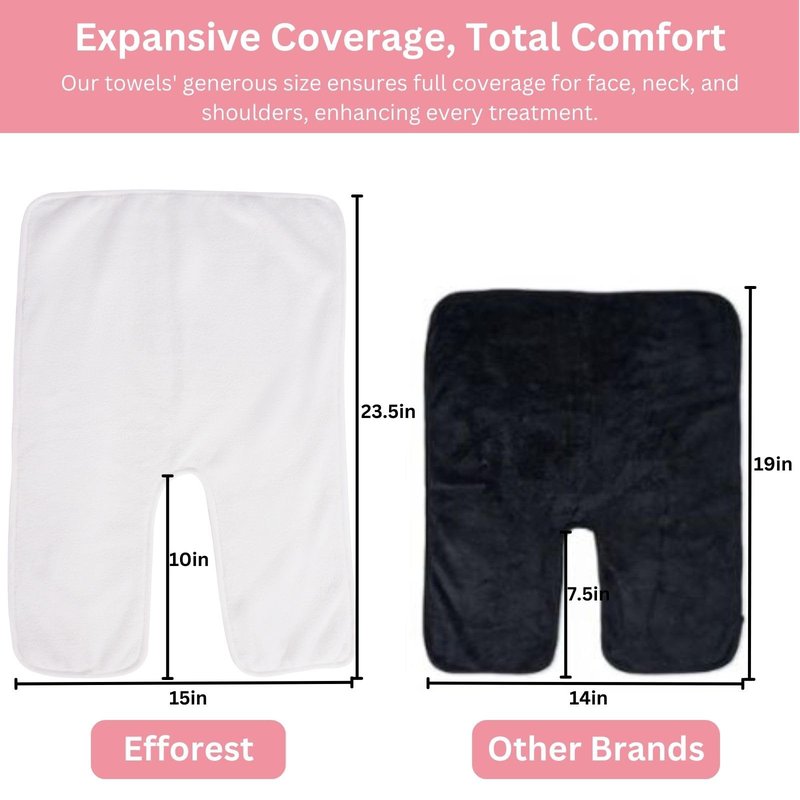 Efforest Facial Towels for Estheticians – Microfiber Soft Spa Towel for Skincare, Massage & Professional Use (White, Pack of 5)