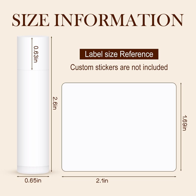 100-Pack Unlabeled Lip Balm Bulk – Natural Shea Butter & Vitamin E, 5 Flavors – Blank Tube Custom Labels for Party & Wedding Favors, Baby Shower & Gift Basket Filling
