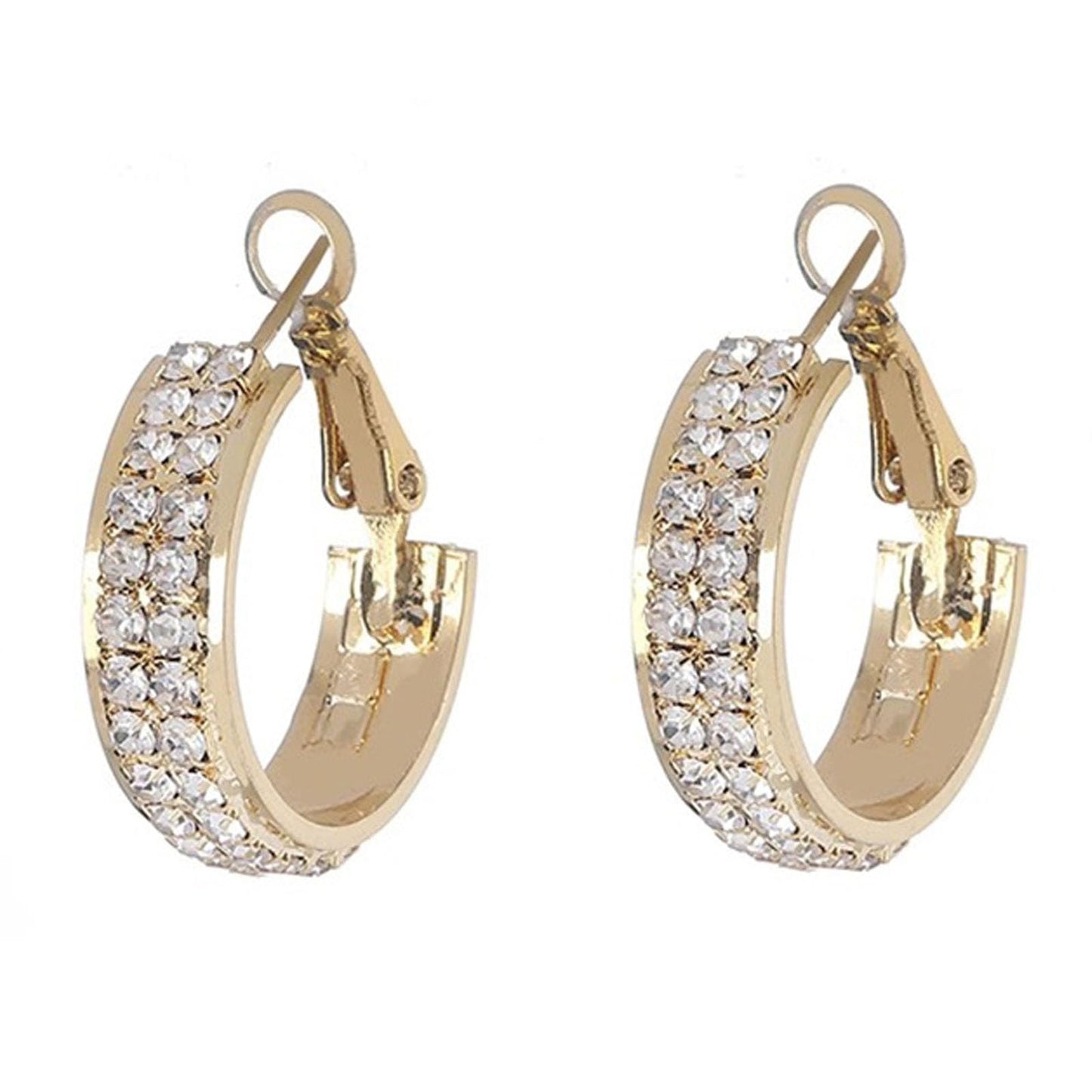 Lymphatic Activity Hoop Earrings, Lymphatic Drainage Slimming Hoop Earrings Lymphvity Germanium Earrings Cubic Zirconia Earrings Jewelry Gifts for Women (gold)