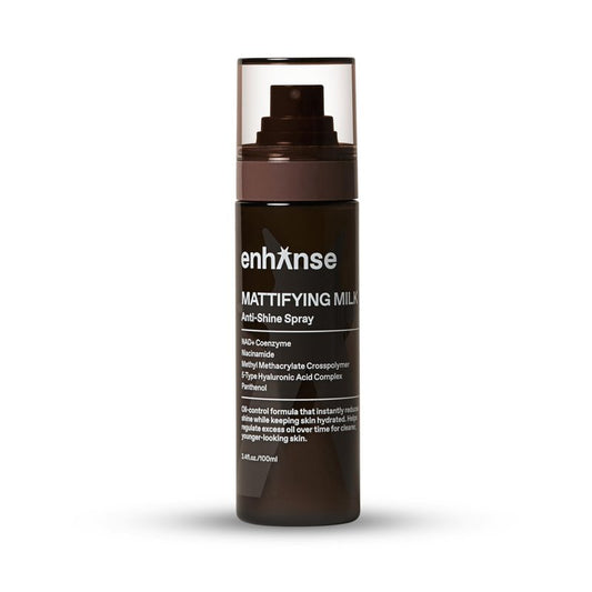 Enhanse Mattifying Milk Anti Shine Face Spray for Men, Oil Control Mist with Niacinamide, Hyaluronic Acid Complex, NAD+ Coenzyme and Panthenol, Skin Care for Men, Travel Size, 3.4 Fl Oz