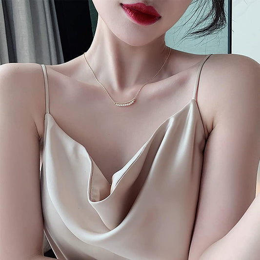 14K Gold Freshwater Cultured Baroque Pearl Choker Necklace, Dainty Chain, Gift for Her (12 Pearls)