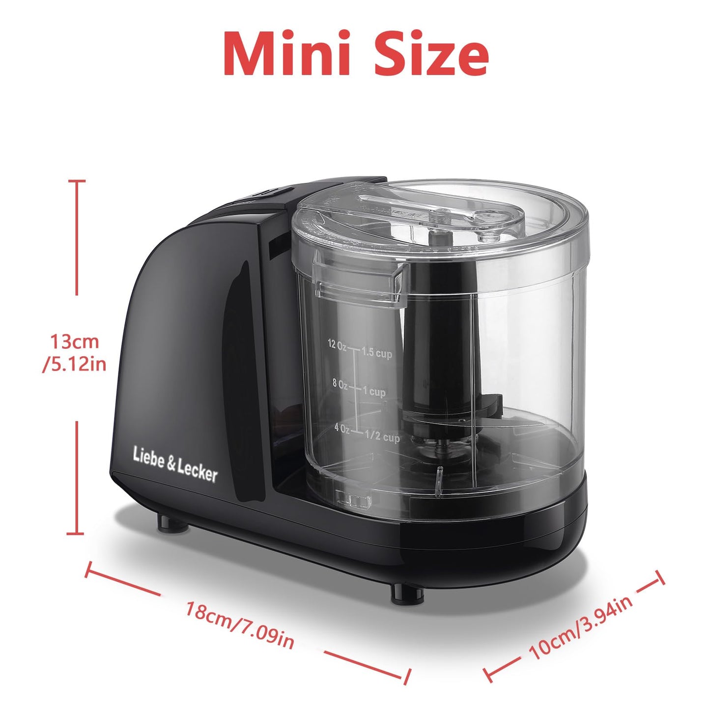 Liebe&Lecker Mini Food Processor,1.5 Cup Mini Chopper for Cutting Vegetable, Garlic,Onion and Meat