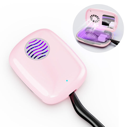 UWTLFCE UV-C Toothbrush Cover Case and Holder Electric Travel Toothbrush Cover with Holder for Any Toothbrush Head Rechargeable Toothbrush Travel Case Pink