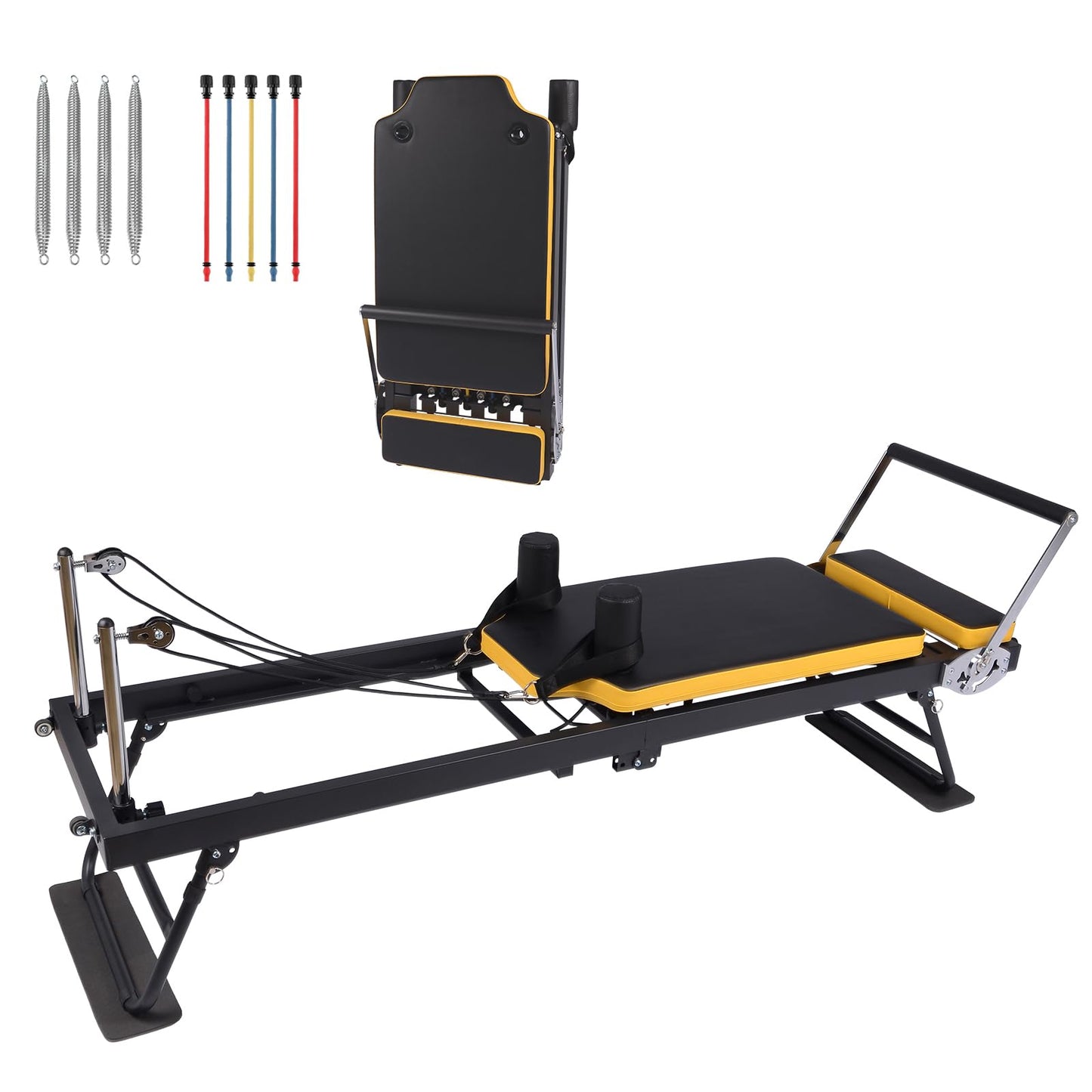 Pilates Machine, Springs & Resistance Ropes Dual-Use Home Gym Equipment