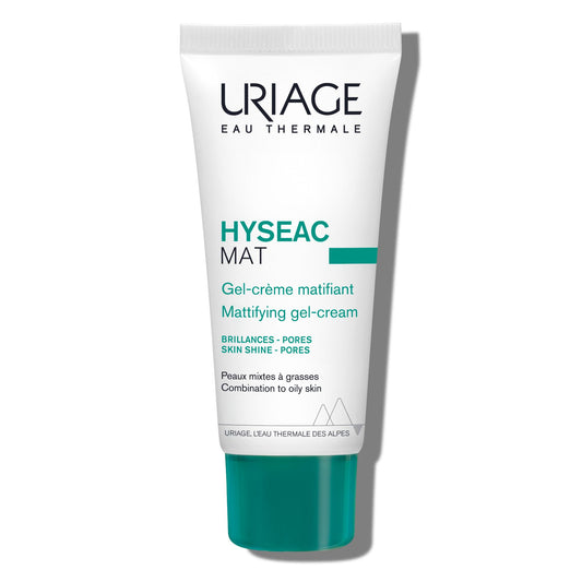 Uriage Hyseac Mat Mattifying Gel-Cream, Primer & Moisturizer, Reduces Skin Shine, Absorbs Excess Sebum, Tightens Pores, Ideal Makeup Base, Light Cream