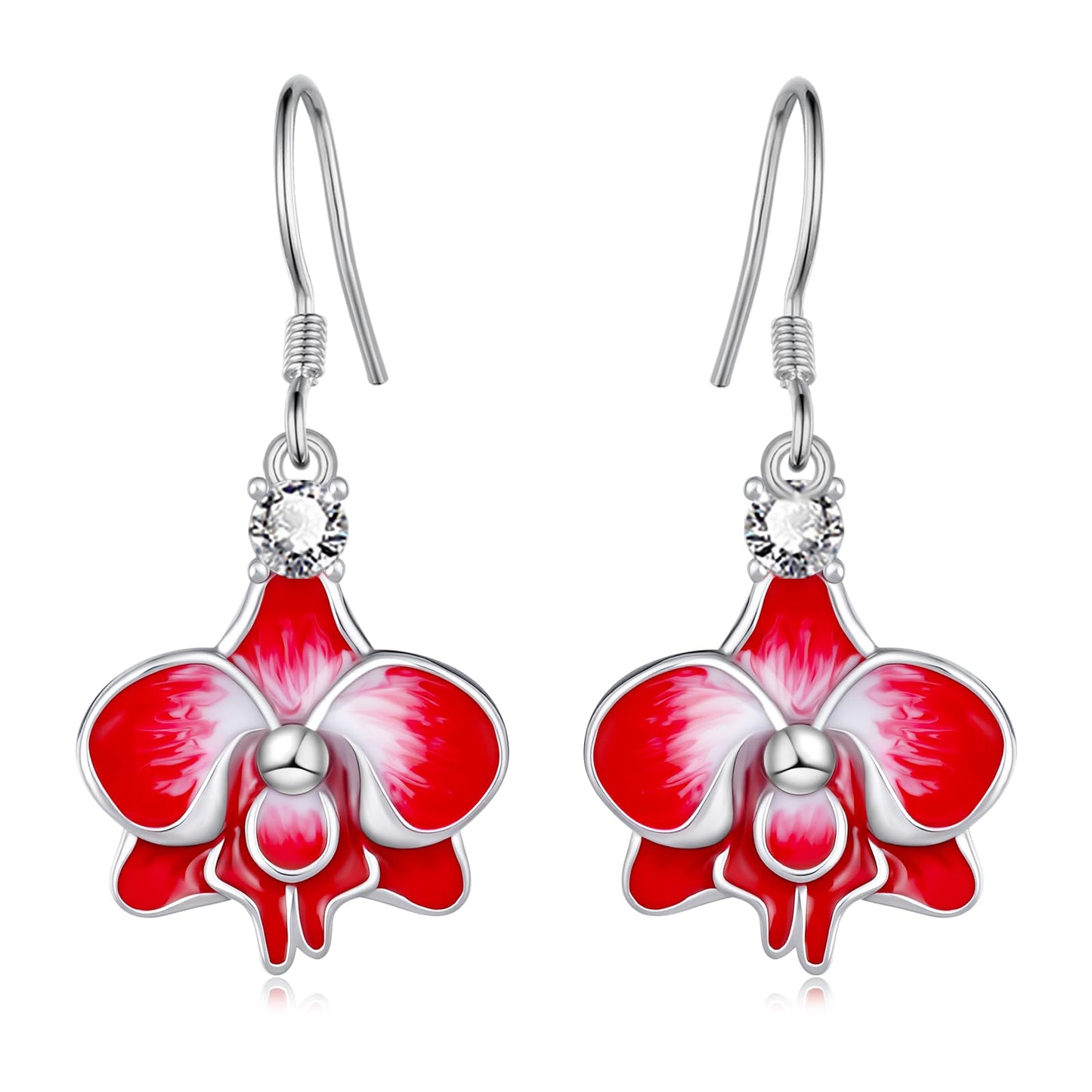 Orchid Earrings 925 Sterling Silver Flower Earrings Orchid Jewelry Gifts for Women