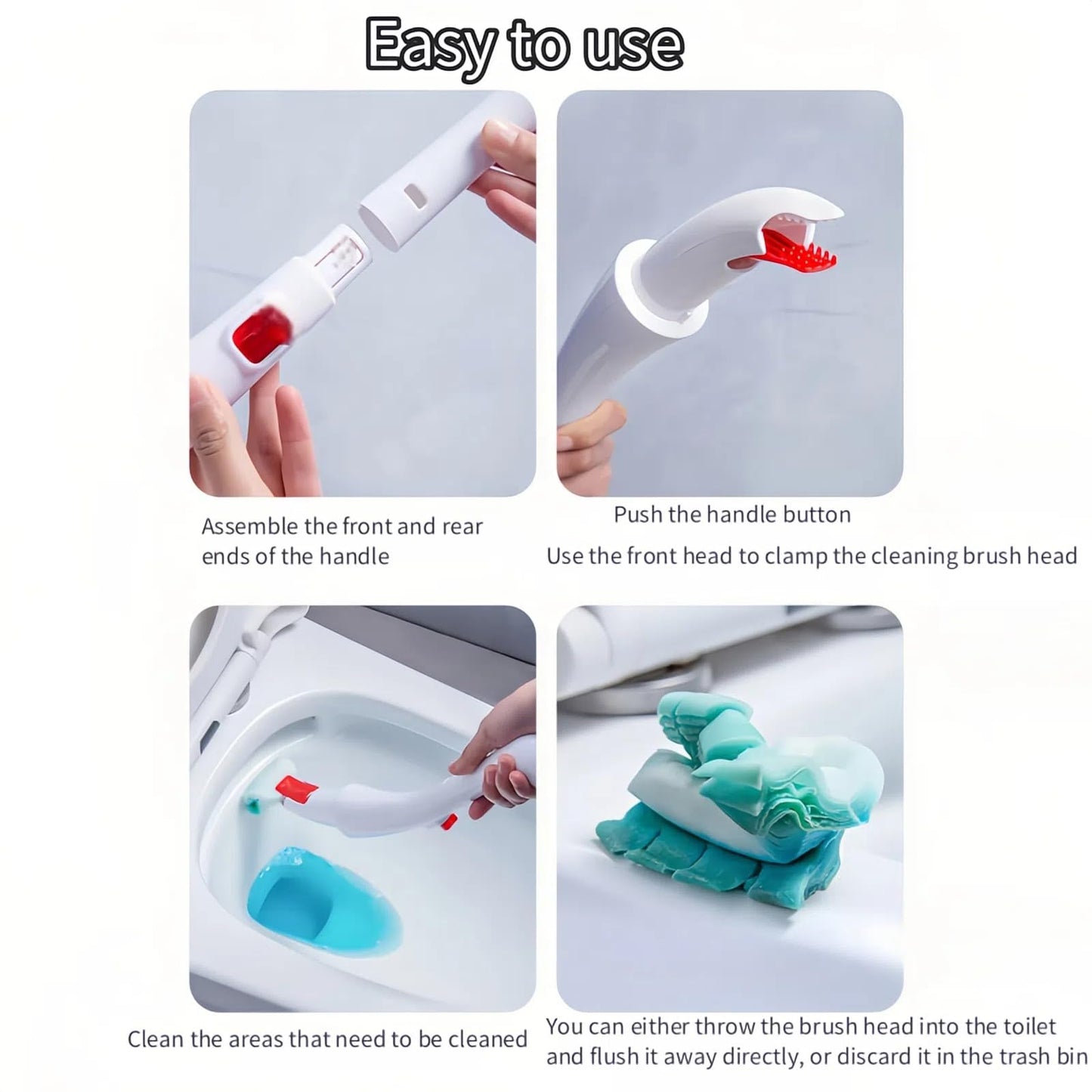 White Swan-Shaped Disposable Toilet Brush,Toilet Bowl Brush and Holder with Cleaner Refill Pads, Brush Toilet Wand Starter Kit,1 Wand + 30 Refills(Flushable) + 1 Stand