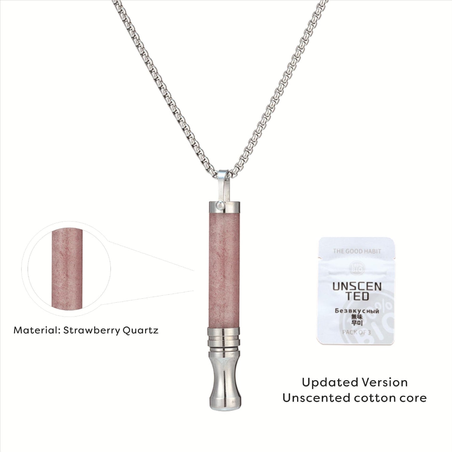 AD ADASTONE Breathing Necklace for Anxiety Relief Breathlink Anti Smoking Necklace Stop Smoking Aids Quit Vaping Tools for Smoking Cessation Fum Vaporless Inhaler for Natural Calm Stress Relief