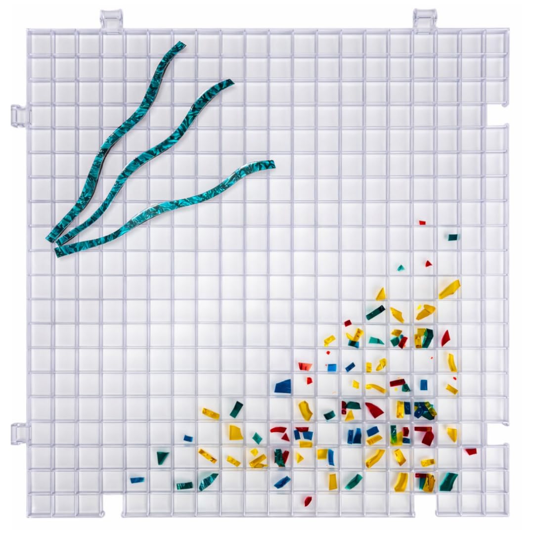 Creator's Waffle Grid 1-Pack - Stained Glass Cutting Mat - The Original Multi-Use Modular Grid System - Solid Bottom - Made in USA