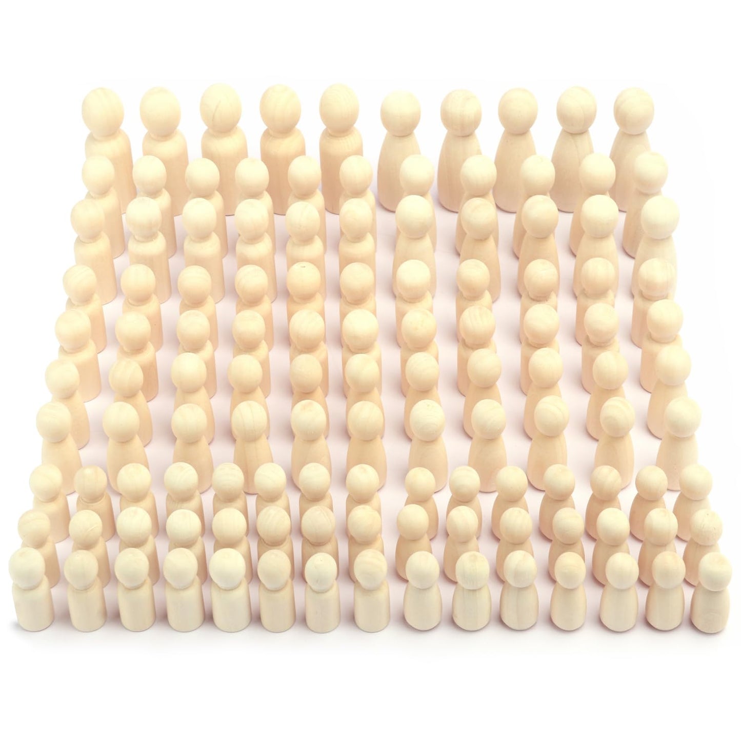 150 Pieces Wooden Peg Doll, Unfinished Wooden Peg Dolls in Different Shapes and Sizes, Perfect for DIY Art and Craft, Painting, Table Setting by GNIEMCKIN