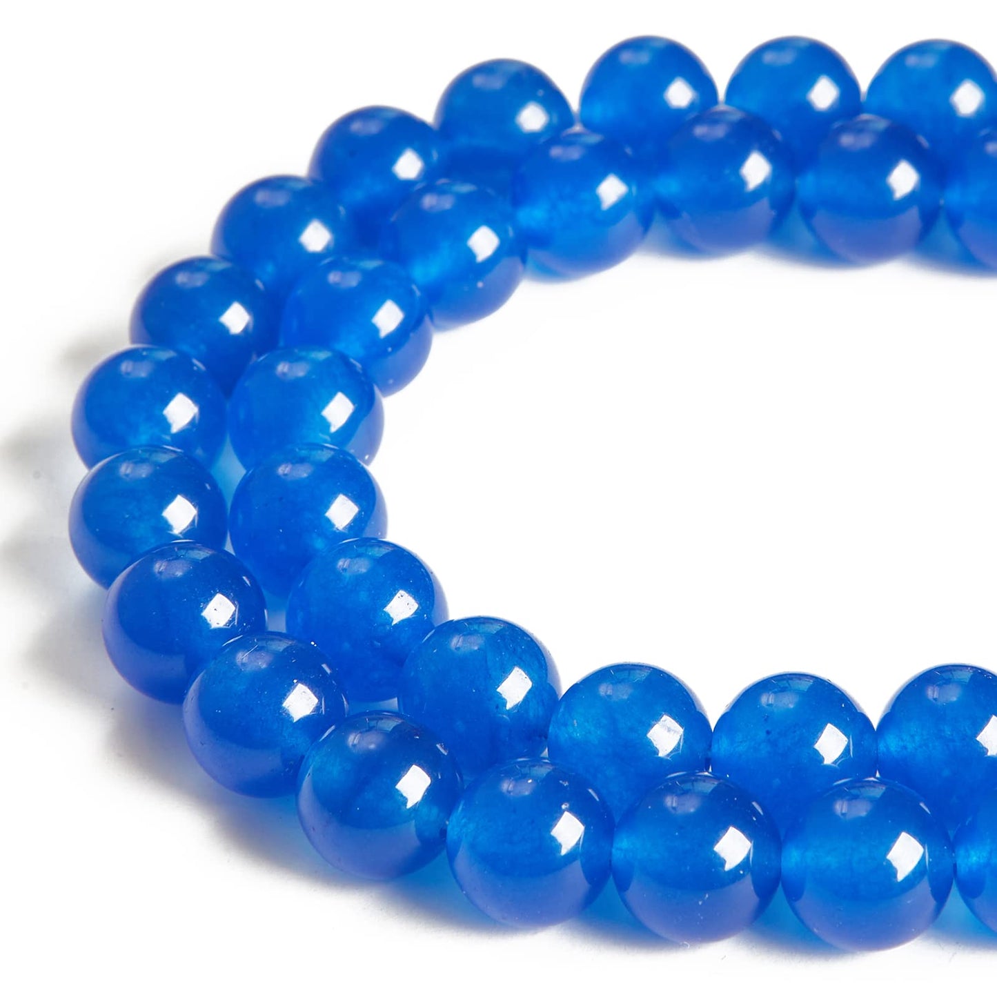 60pcs 6mm Blue Chalcedony Beads Natural Gemstone Beads Round Loose Beads for Jewelry Making