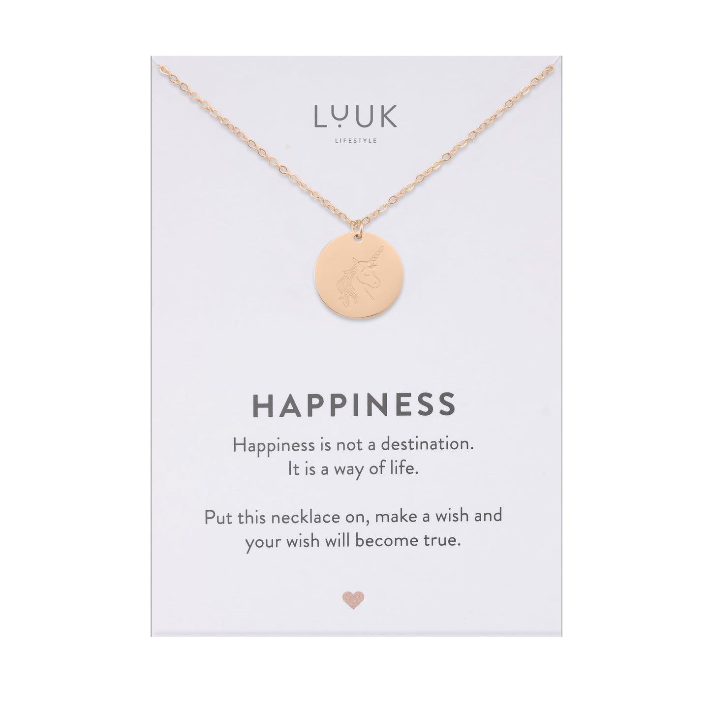 LUUK LIFESTYLE Unicorn pendant necklace, 19 inches sturdy thin chain, waterproof, tarnish-free, stainless steel, Gifts for women, friend, daughter, dainty, trendy, casual, aesthetic (Gift Card)