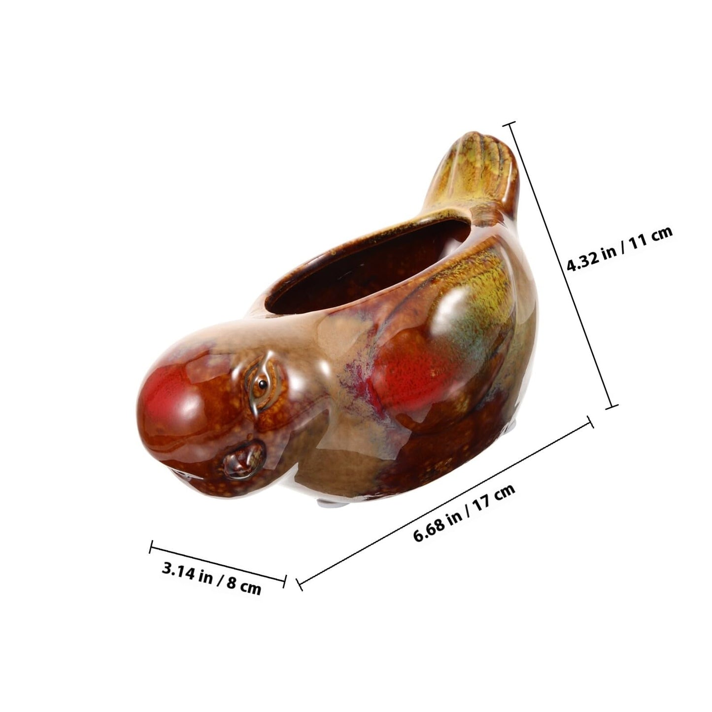 INOOMP Ceramic Succulent Planter Pot Bird Design Indoor and Outdoor Flower Pot Small Size Glazed Ceramic for Succulents and Cacti Decorative Tabletop Planter