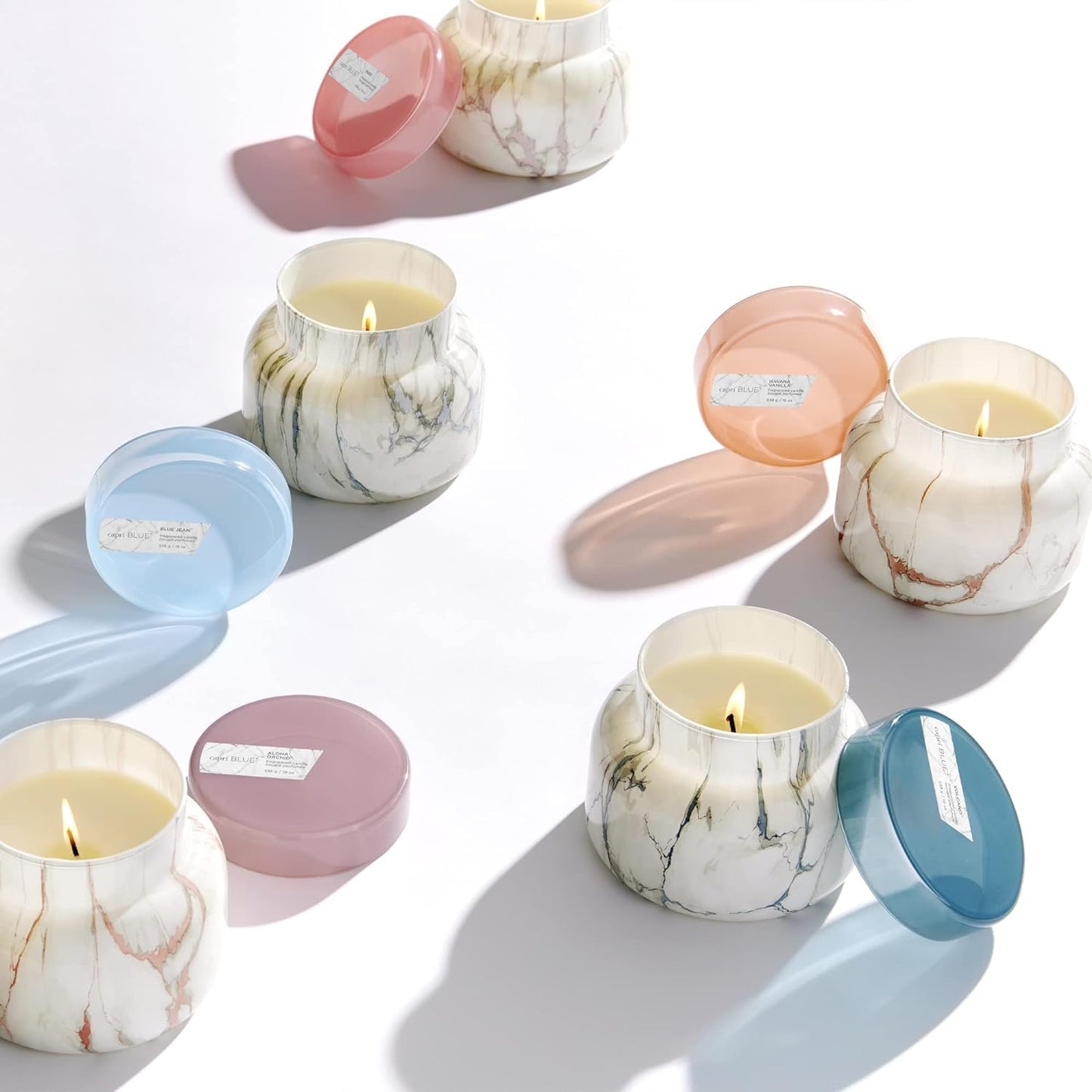 Capri Blue Modern Marble Jar Candles - Luxury Scented Candles for Home - Long Lasting Soy Wax Blend - Scented Home Decor Gifts - Havana Vanilla (19 oz)