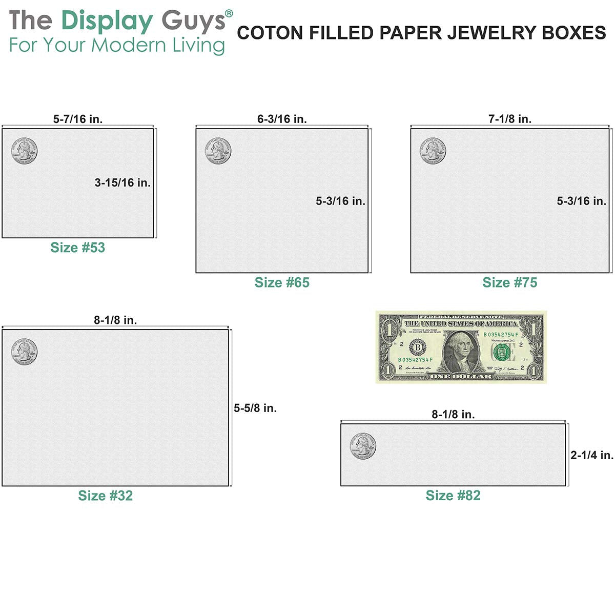 TheDisplayGuys - 25-Pack #53 Cotton Filled Cardboard Paper Jewelry Boxes Gift Case - Kraft Brown (5.4" x 3.9" x 1.0") - for Shipping or Storage