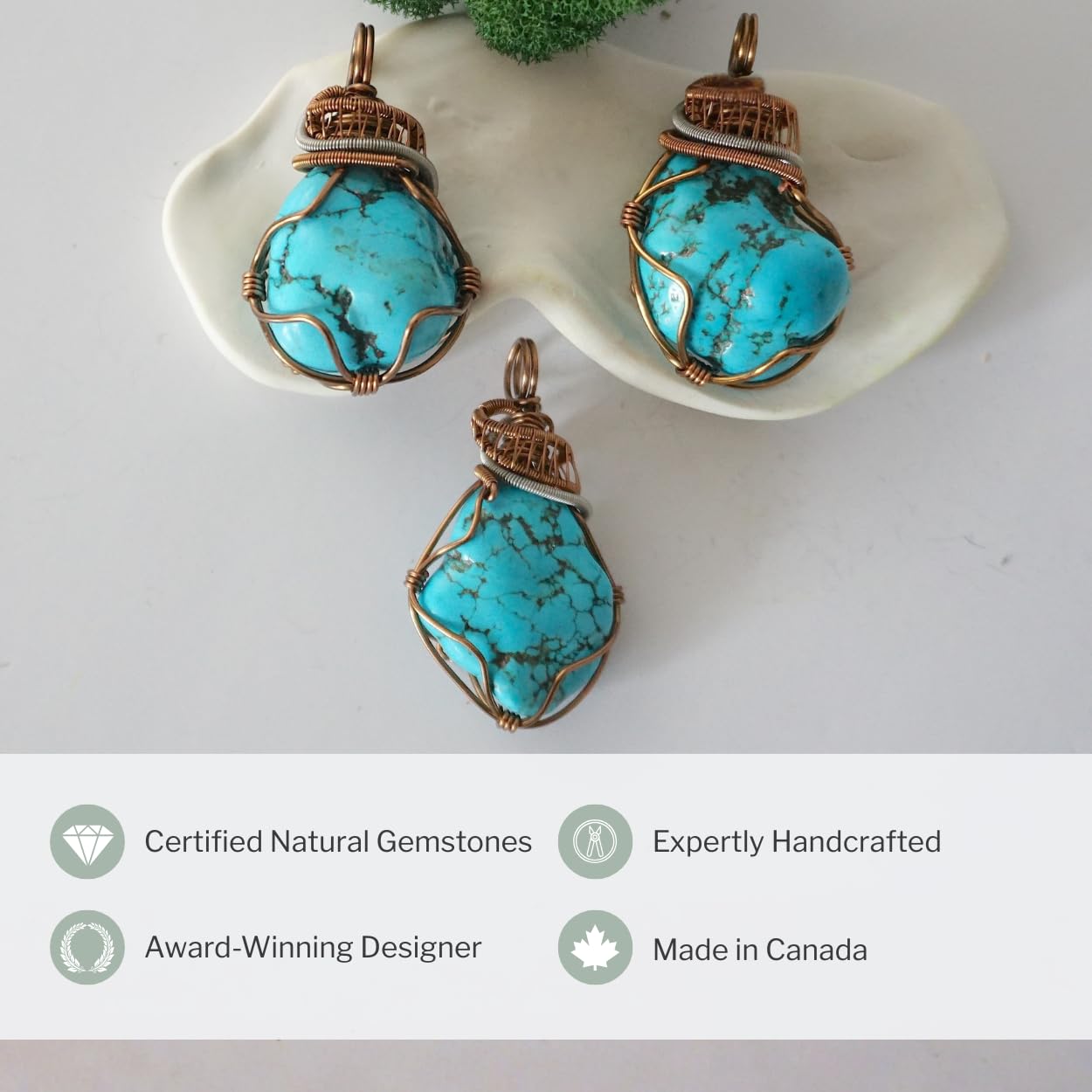 Designs by Nature Gems Natural Turquoise Necklace for Women - December Birthstone Necklace for Women - Designer Pendant Necklace - 70-90 Carat Turquoise, Antique Bronze Chain