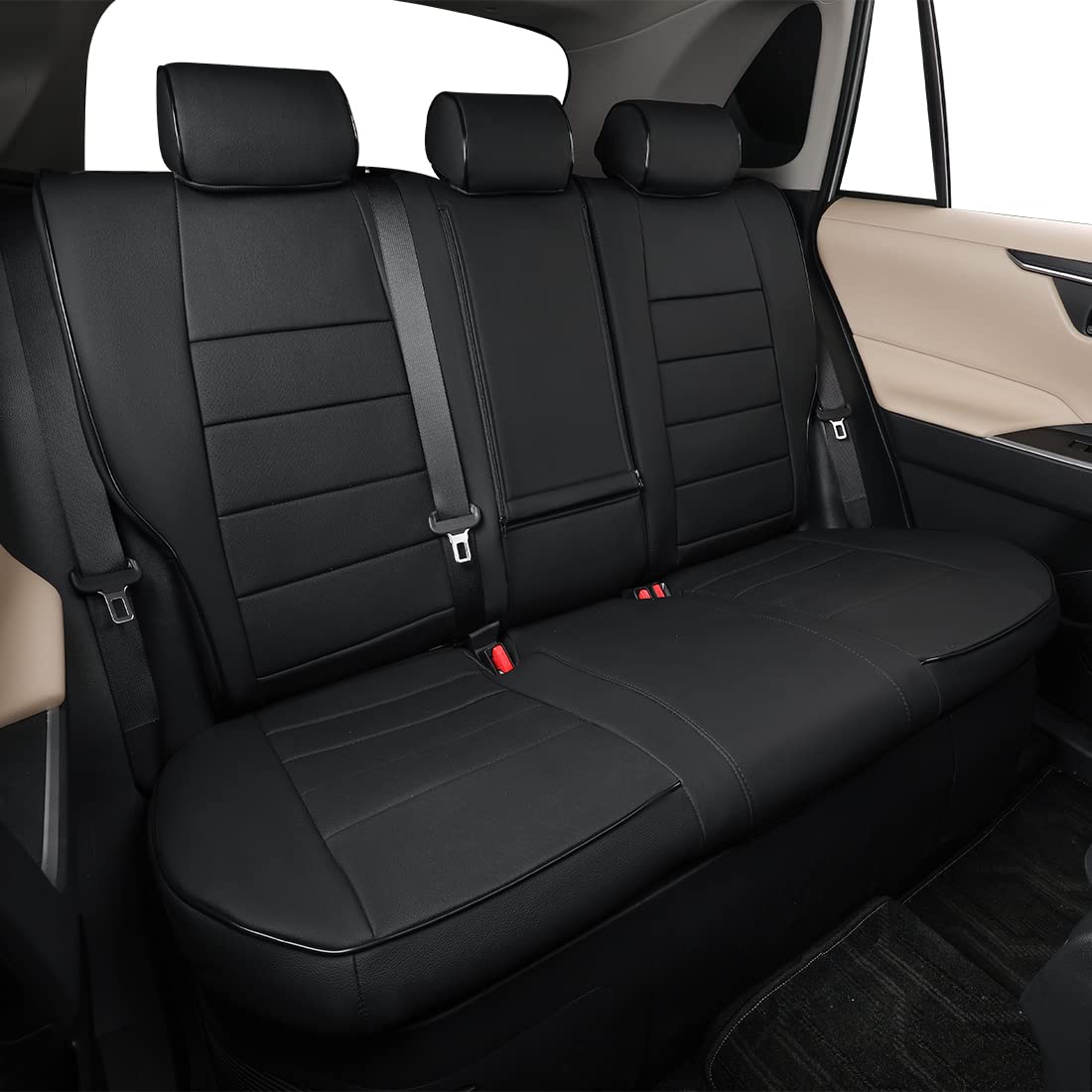 EKR Corolla Seat Cover Custom Fit for Toyota Corolla 2023 2024 2025 2026 LE, Leather Car Seat Cover Full Set-Faux Leather (Black)