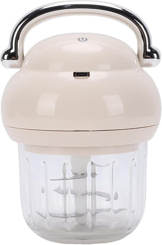 Fockety Electric Garlic Chopper, 350ml Portable Cordless Mini Food Processor, Rechargeable Veggie Chopper Garlic Grinder Masher, Wireless Blender for Vegetable, Fruits, Baby Food