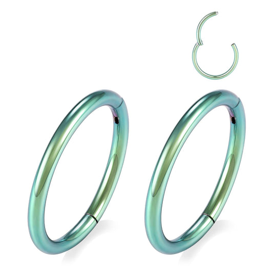 16g Nose Ring Hoop Earrings Green Nose Hoops 16 Gauge Lip Rings Septum Hoop Seamless Septum Clicker 8mm Septum Ring Cartilage Earring Helix Earring Rook Earrings Nose Rings Surgical Steel