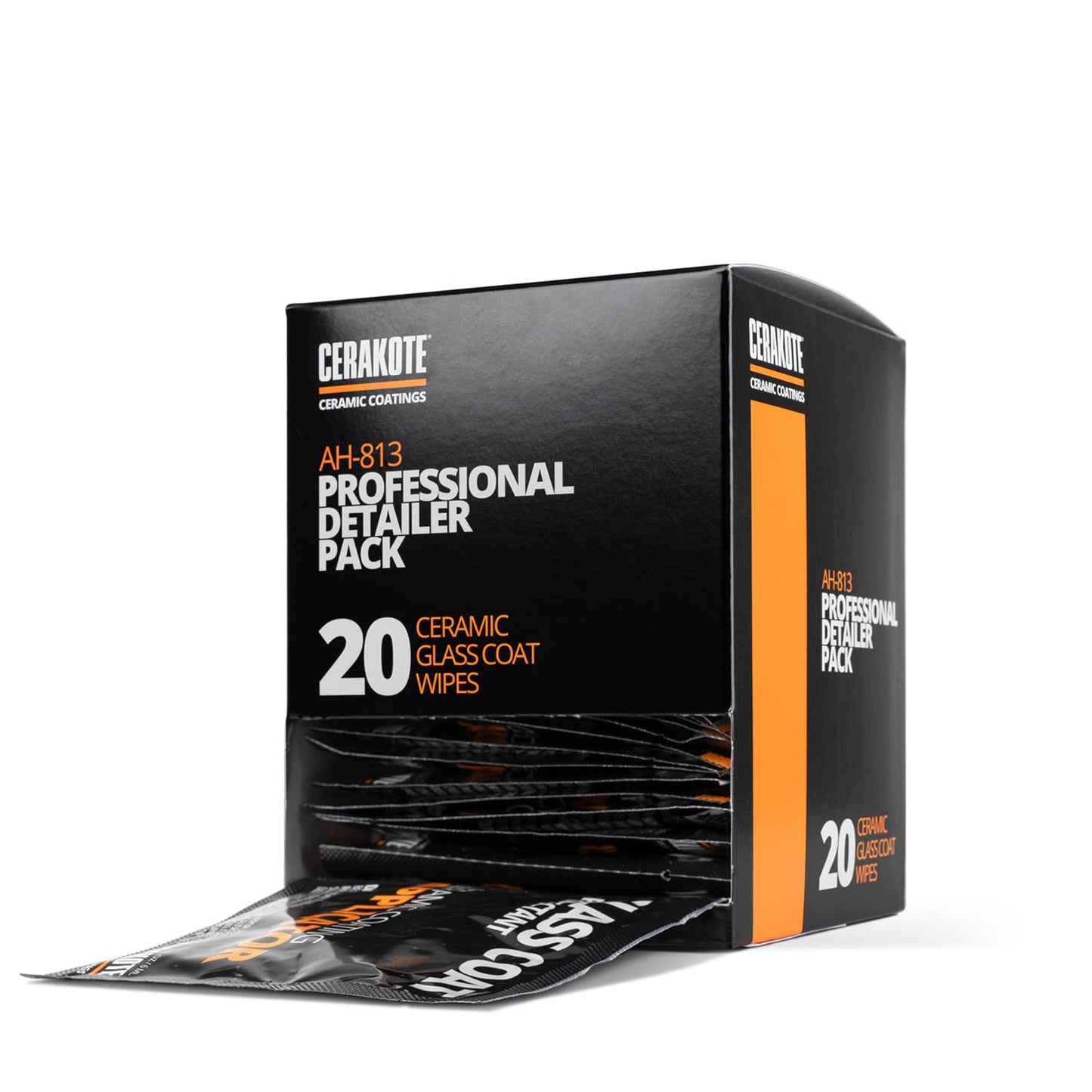 CERAKOTE Ceramic Glass Coat Protectant Pro Pack (20 Count Wipes) - Hydrophobic Automotive Rain Repellant, Long-Lasting and Durable Ceramic Coating, Quick and Easy Application