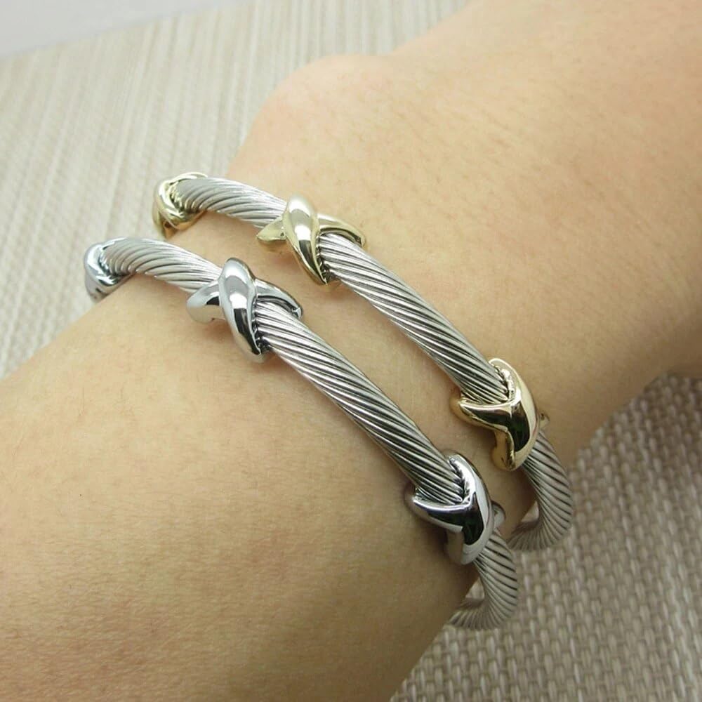 OSIRIDEH2 Cable Bracelets For Women, Multifunctional Twisted Bracelets for Women, Famous Twisted Cable Bracelets Bracelet Designs Women's Bracelets Fashion Jewelry Trendy Women' (silver)