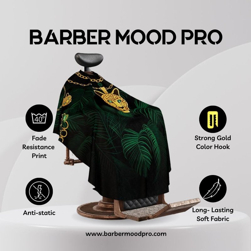 Professional Barber Cape - Hair Cutting Cape with Adjustable Neck Closure, Salon Quality Styling Cape for Hairdressers and Barbers - Forest