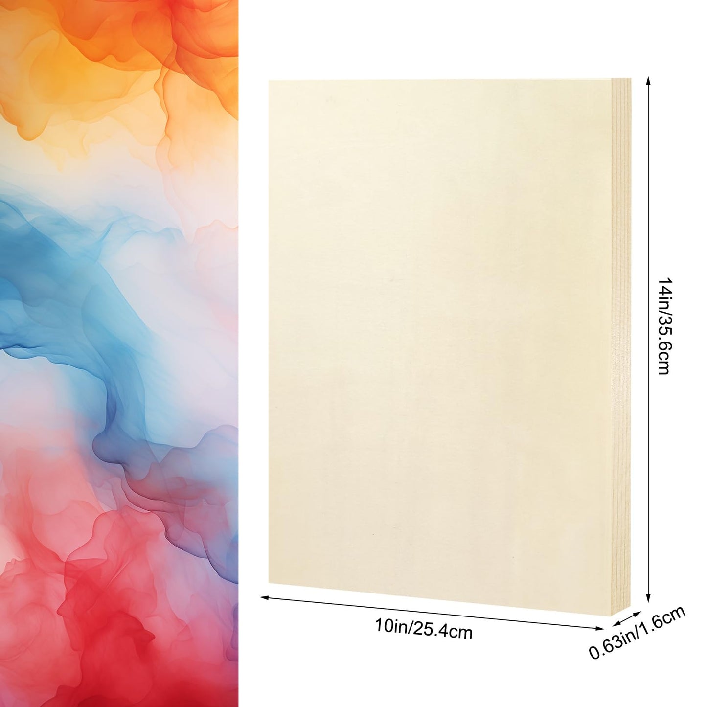 8 Pack Wood Canvas 10x14 Inch Wood Panels Smooth& Textured Pine Wood Boards for Oil Watercolor Art DIY Cratfs by Artists & Hobbyists