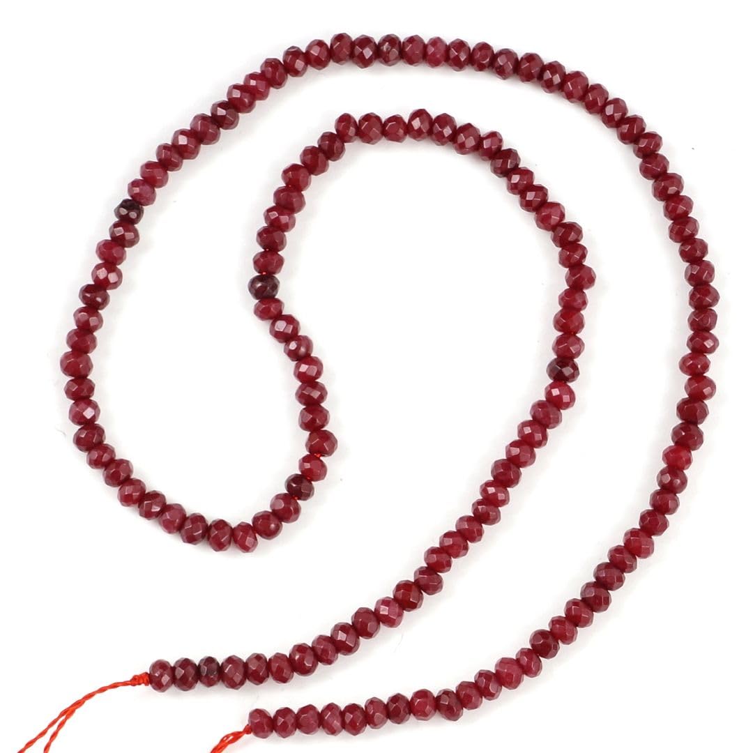Adabele 13.5 Inch Natural Garnet Red Quartz Healing Gemstone 3mm Small Tiny Faceted Rondelle Spacer Loose Stone Beads (130-140pcs) for Jewelry Making GH2R-3