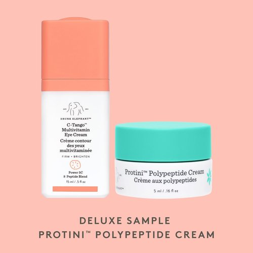 Drunk Elephant C-Tango Multivitamin Eye Cream with Deluxe Sample - 15ml Vitamin C Eye - 5ml Protini Polypeptide Cream - Clean Clinical Skincare - Cruelty-Free - Dermatologist-Tested