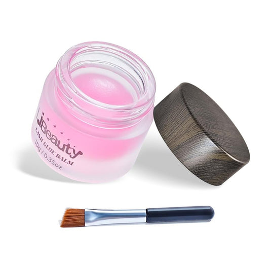 Libeauty Salon Choice Lash Lift Glue Balm, Super Sticky for Brow Lamination and Eyelash Perm, Gentle Fragrance, Water Soluble, Brush Included, Pink Peach